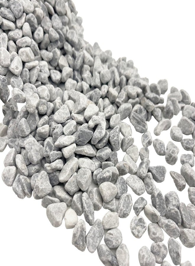 حصى مصقول طبيعي، صخور زينة للحدائق، 1 رطل من حصى نباتات الصبار والنباتات العصارية، صخور نهرية رمادية للنباتات المحفوظة في أصص، والمزهريات، وأحواض السمك، وأحواض النباتات الزجاجية، والحدائق الخارجية (0.24-0.35 بوصة) - Image 1